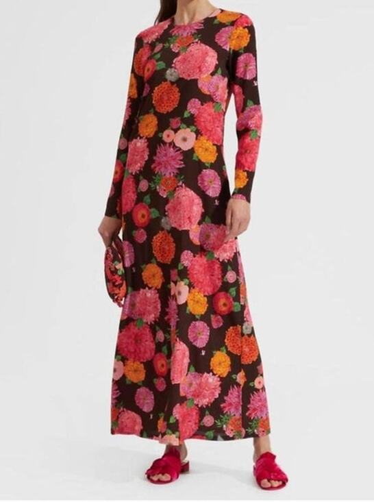 La Double J Dresses & Skirts - LA DOUBLEJ Sz S Small Long Sleeve Swing Dress Floral Viscose Jersey